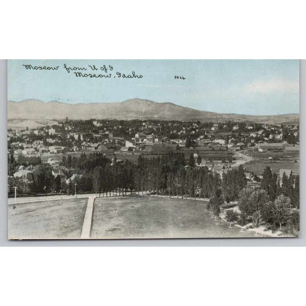 Vintage Moscow Idaho Postcard c1910 U of I Panoramic View CU Williams Photoette